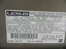 2001 LEXUS RX300 BEIGE 3.0L AT 4WD Z17919